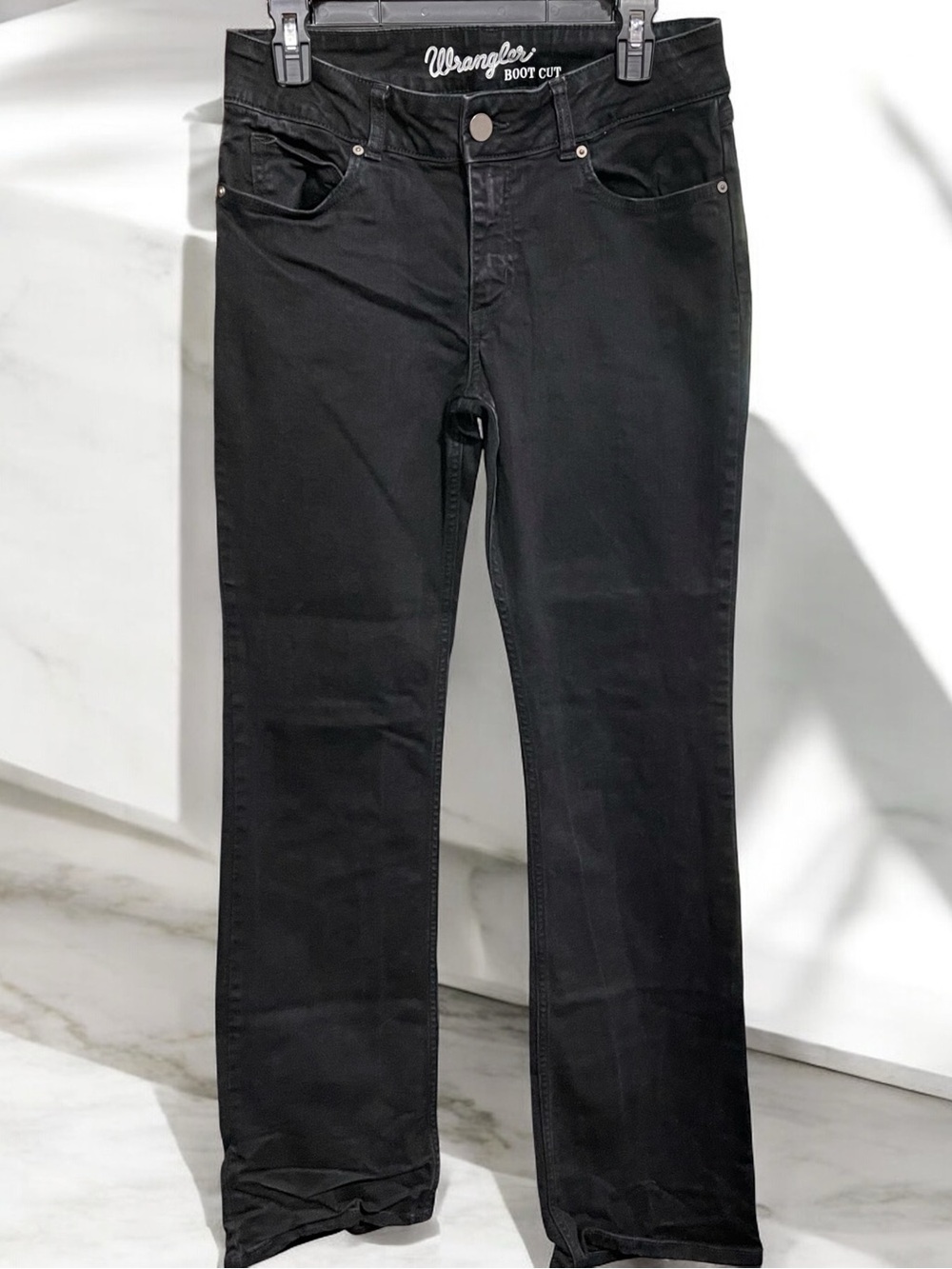 Wrangler Women's Retro Mid-Rise Bootcut Black Denim Jeans 9x34